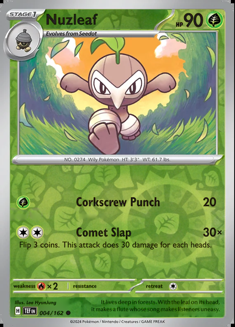 Nuzleaf 004/162, Temporal Forces, Reverse Holo, representative matte composite