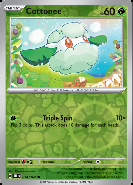 Cottonee 014/162, Temporal Forces, Reverse Holo, representative matte composite