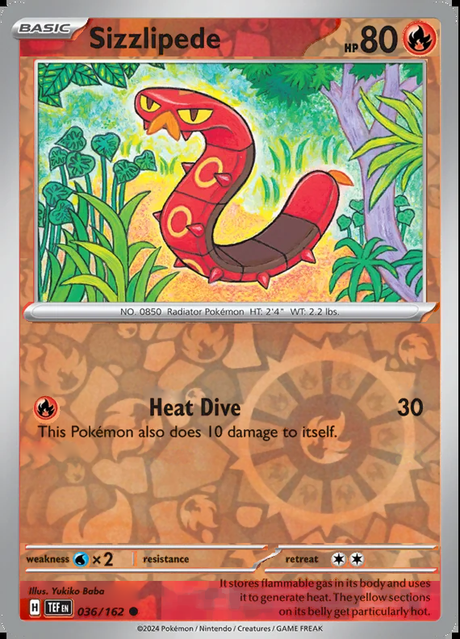 Sizzlipede 036/162, Temporal Forces, Reverse Holo, representative matte composite