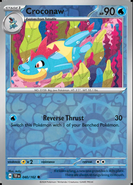Croconaw 040/162, Temporal Forces, Reverse Holo, representative matte composite