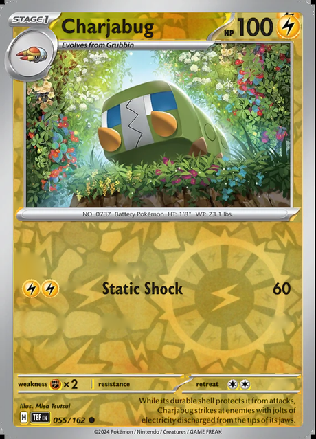 Charjabug 055/162, Temporal Forces, Reverse Holo, representative matte composite