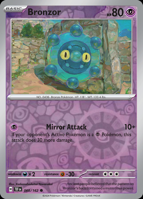 Bronzor 068/162, Temporal Forces, Reverse Holo, representative matte composite