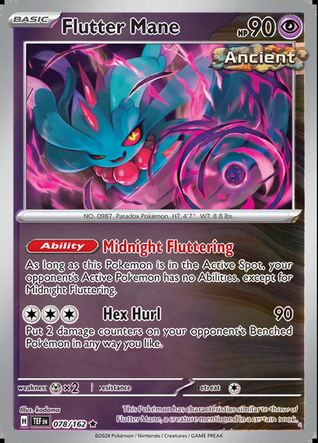 Flutter Mane 078/162, Temporal Forces, Reverse Holo, representative matte composite