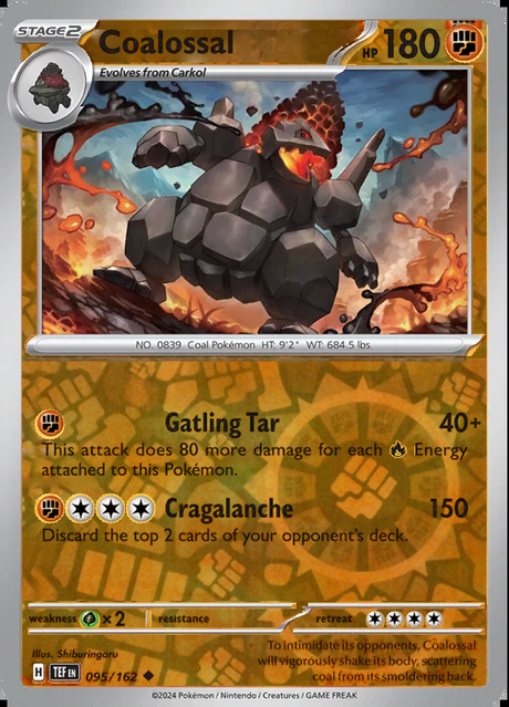 Coalossal 095/162, Temporal Forces, Reverse Holo, representative matte composite