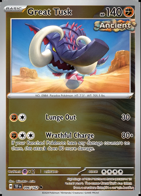 Great Tusk 096/162, Temporal Forces, Reverse Holo, representative matte composite