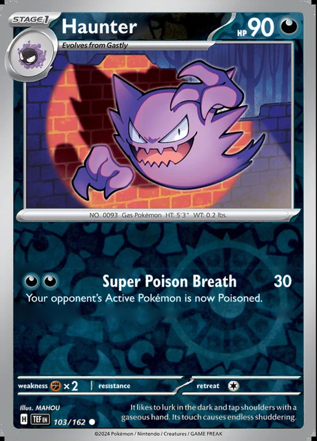 Haunter 103/162, Temporal Forces, Reverse Holo, representative matte composite