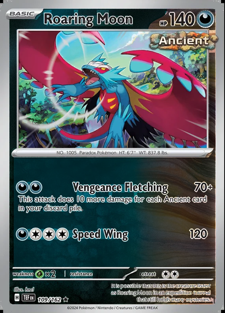 Roaring Moon 109/162, Temporal Forces, Reverse Holo, representative matte composite