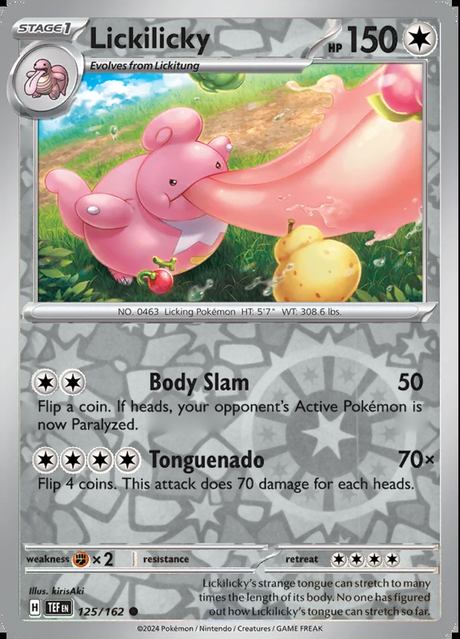 Lickilicky 125/162, Temporal Forces, Reverse Holo, representative matte composite