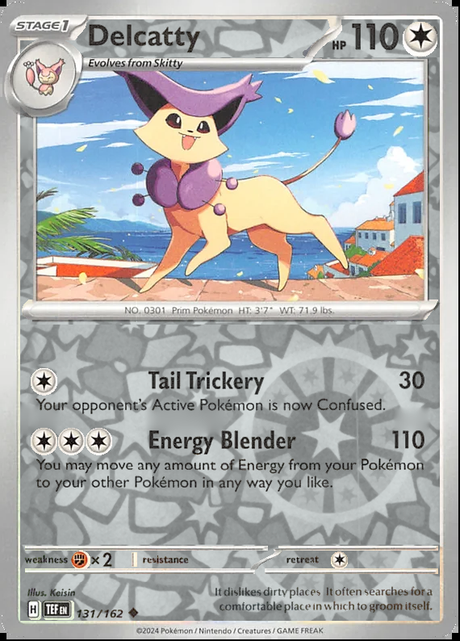Delcatty 131/162, Temporal Forces, Reverse Holo, representative matte composite
