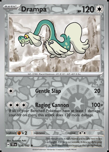 Drampa 138/162, Temporal Forces, Reverse Holo, representative matte composite