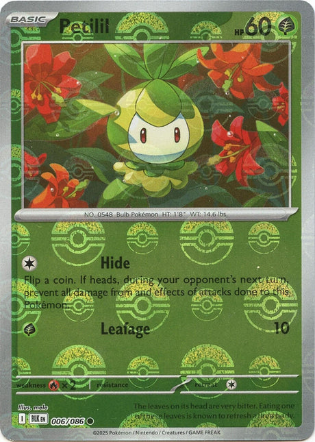 Petilil 006/086 - Black Bolt - Poké Ball Reverse Holo