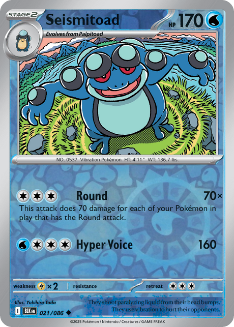 Seismitoad 021/086 - Black Bolt - Reverse Holo