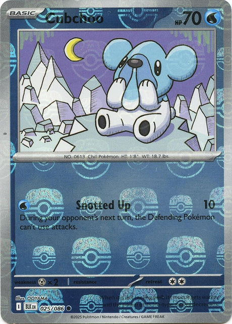 Cubchoo 025/086 - Black Bolt - Master Ball Reverse Holo