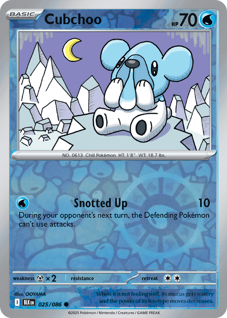 Cubchoo 025/086 - Black Bolt - Reverse Holo