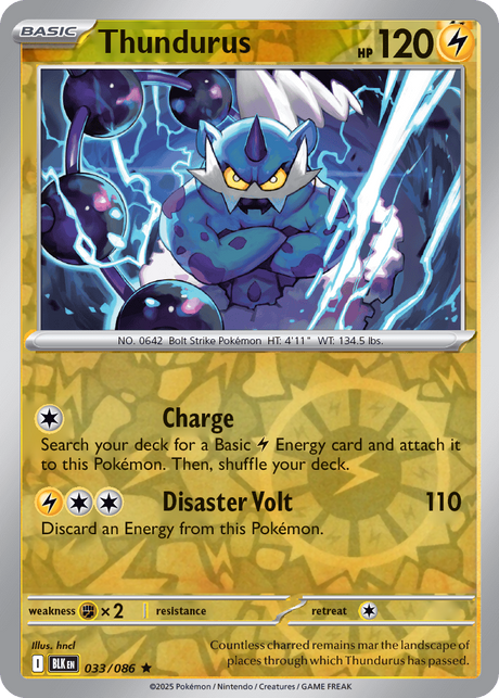 Thundurus 033/086 - Black Bolt - Reverse Holo