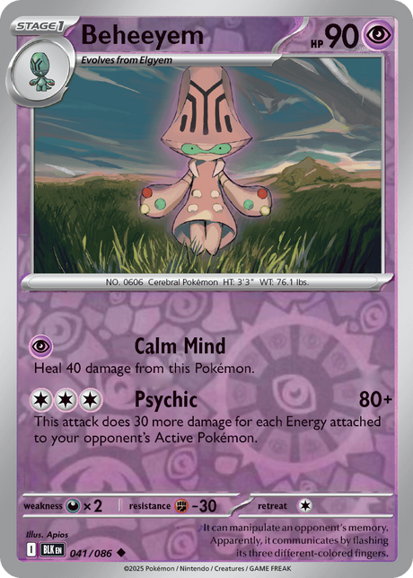 Beheeyem 041/086 - Black Bolt - Reverse Holo