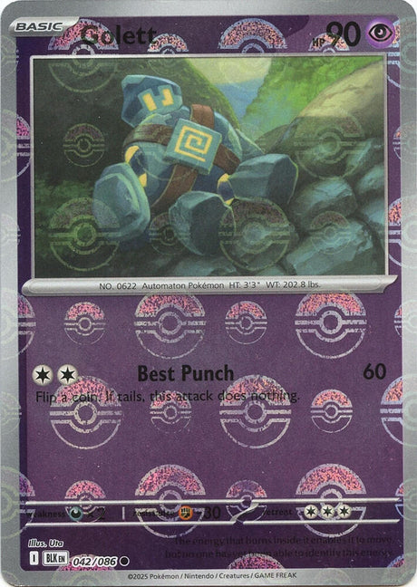 Golett 042/086 - Black Bolt - Poké Ball Reverse Holo