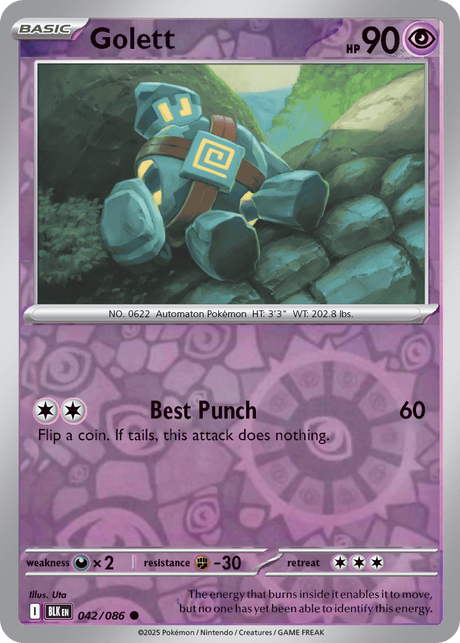 Golett 042/086 - Black Bolt - Reverse Holo