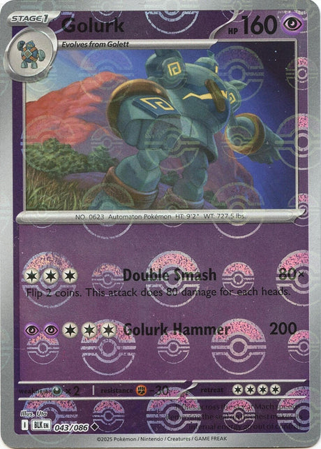 Golurk 043/086 - Black Bolt - Poké Ball Reverse Holo