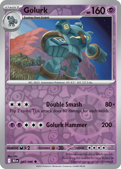 Golurk 043/086 - Black Bolt - Reverse Holo