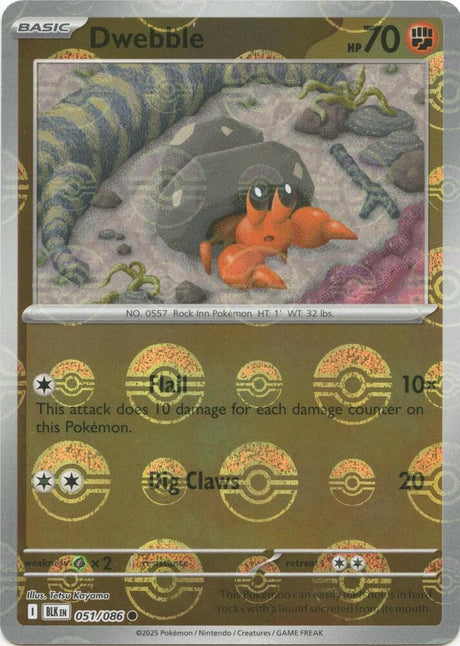 Dwebble 051/086 - Black Bolt - Poké Ball Reverse Holo