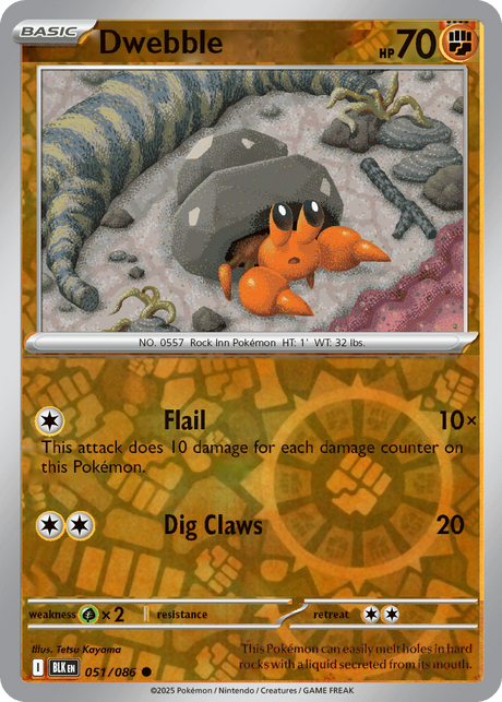Dwebble 051/086 - Black Bolt - Reverse Holo