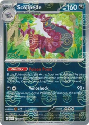 Scolipede 056/086 - Black Bolt - Master Ball Reverse Holo