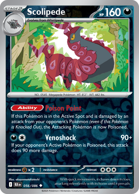 Scolipede 056/086 - Black Bolt - Reverse Holo