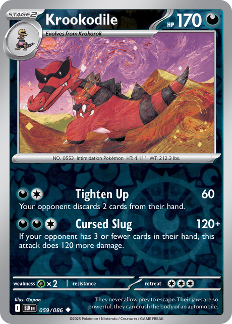 Krookodile 059/086 - Black Bolt - Reverse Holo