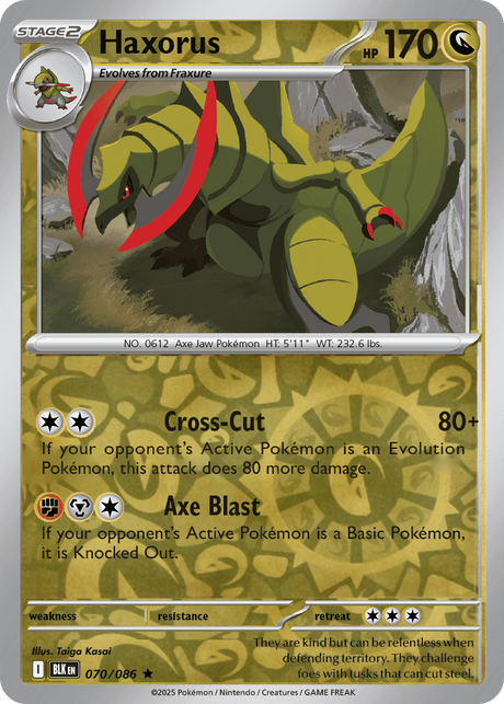 Haxorus 070/086 - Black Bolt - Reverse Holo
