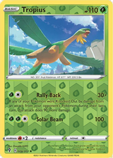 Tropius 006/203 Evolving Skies Reverse Holo Grass pattern, representative matte composite image