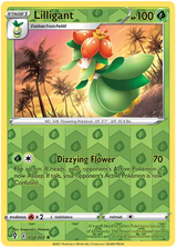 Lilligant 010, Evolving Skies Singles, Reverse Holo, representative matte composite