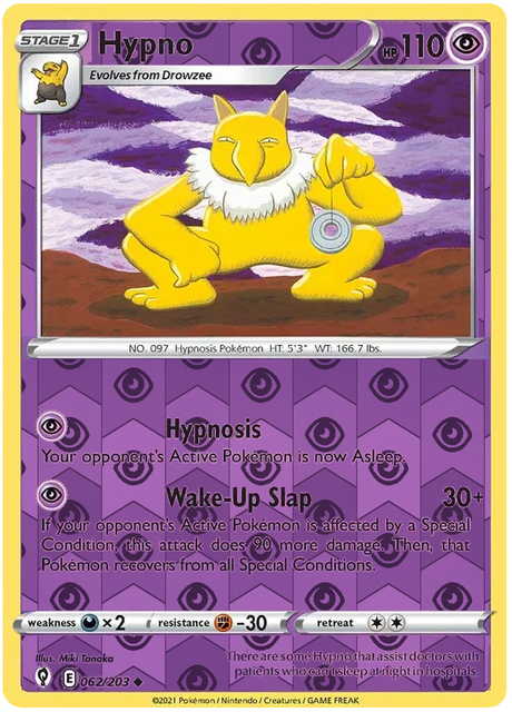Hypno 062, Evolving Skies Singles, Reverse Holo, representative matte composite