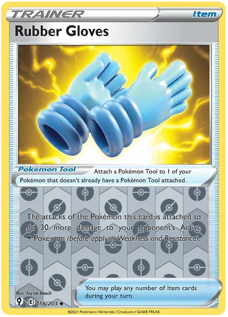 Rubber Gloves 156, Evolving Skies Singles, Reverse Holo, representative matte composite