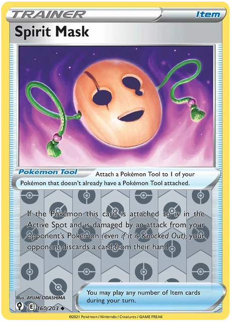 Spirit Mask 160, Evolving Skies Singles, Reverse Holo, representative matte composite