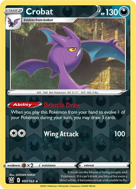 Crobat 091, Battle Styles Singles, Reverse Holo, representative matte composite