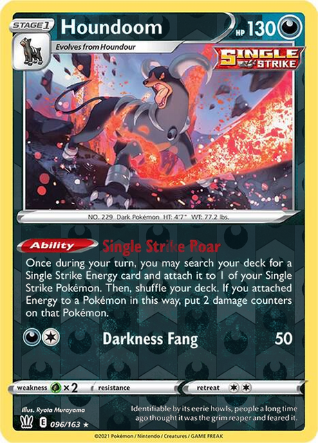 Houndoom 096, Battle Styles Singles, Reverse Holo, representative matte composite