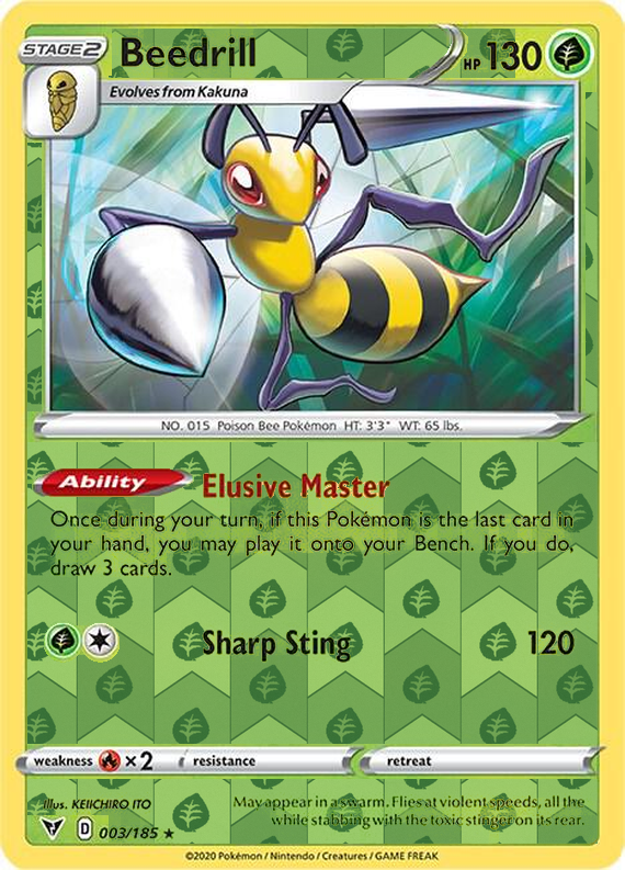 Beedrill 003, Vivid Voltage Singles, Reverse Holo, representative matte composite
