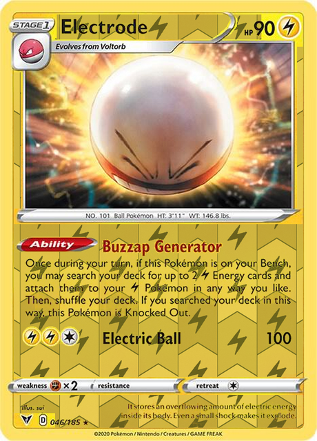Electrode 046, Vivid Voltage Singles, Reverse Holo, representative matte composite