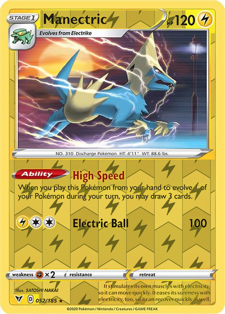 Manectric 052, Vivid Voltage Singles, Reverse Holo, representative matte composite