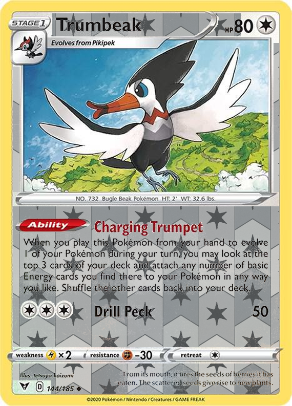 Trumbeak 144, Vivid Voltage Singles, Reverse Holo, representative matte composite