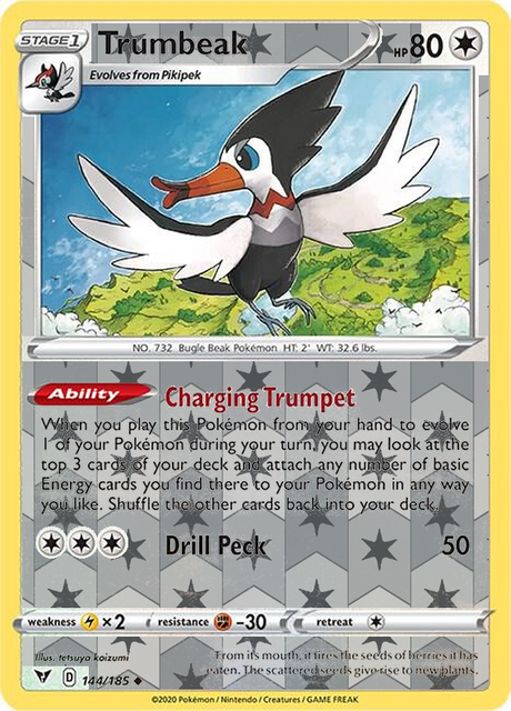Trumbeak 144, Vivid Voltage Singles, Reverse Holo, representative matte composite