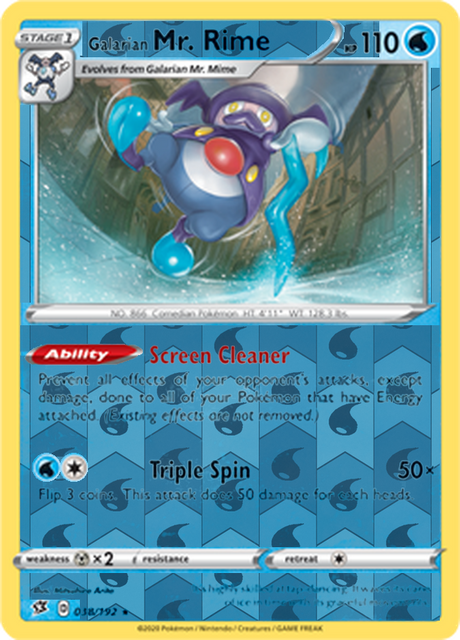 Galarian Mr. Rime 038, Rebel Clash Singles, Reverse Holo, representative matte composite