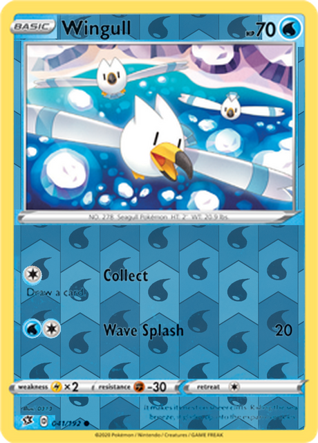 Wingull 041, Rebel Clash Singles, Reverse Holo, representative matte composite