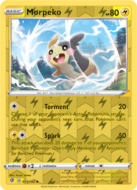 Morpeko 073, Rebel Clash Singles, Reverse Holo, representative matte composite