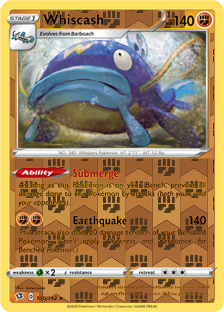 Whiscash 100, Rebel Clash Singles, Reverse Holo, representative matte composite