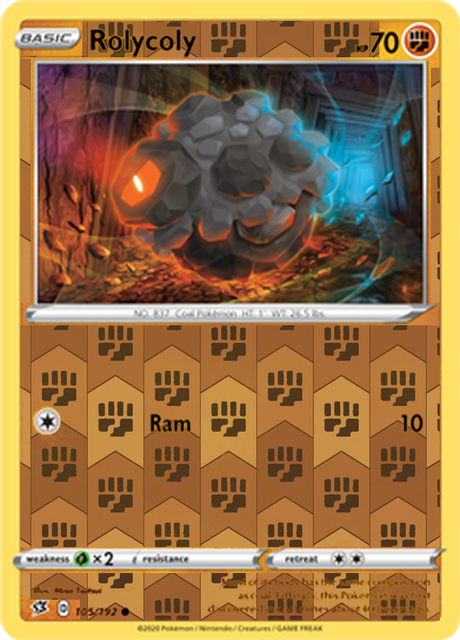 Rolycoly 105, Rebel Clash Singles, Reverse Holo, representative matte composite