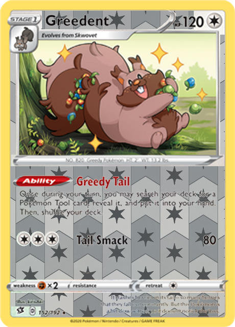 Greedent 152, Rebel Clash Singles, Reverse Holo, representative matte composite