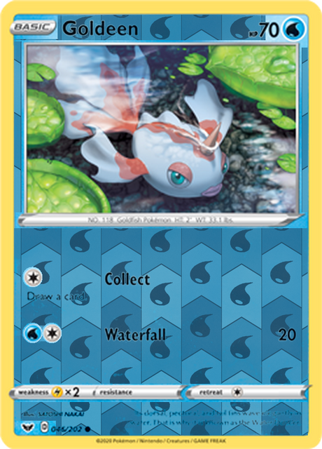 Goldeen 046, Sword & Shield Base Set Singles, Reverse Holo, representative matte composite