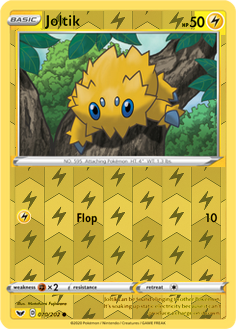 Joltik 070, Sword & Shield Base Set Singles, Reverse Holo, representative matte composite